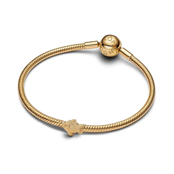 Pandora Moments 14K Gold-Plated Textured Fish Mini Charm