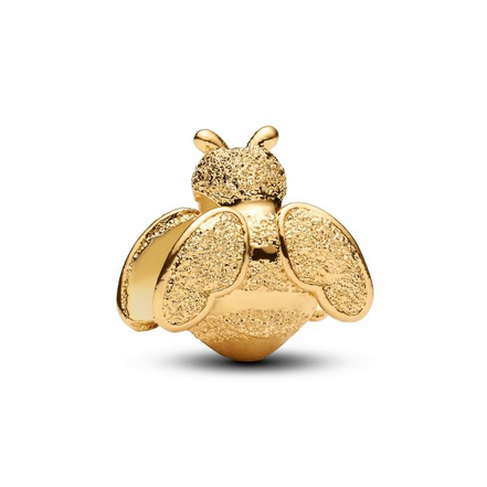 Pandora Moments 14K Gold-Plated Textured Bee Mini Charm