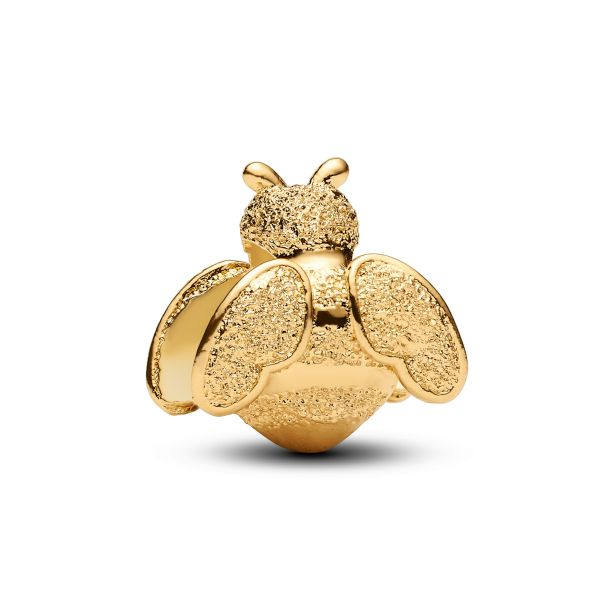 Pandora Moments 14K Gold-Plated Textured Bee Mini Charm
