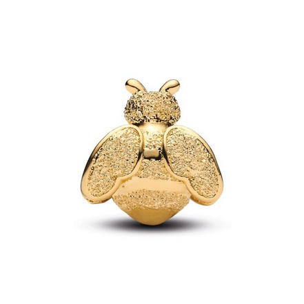 Pandora Moments 14K Gold-Plated Textured Bee Mini Charm
