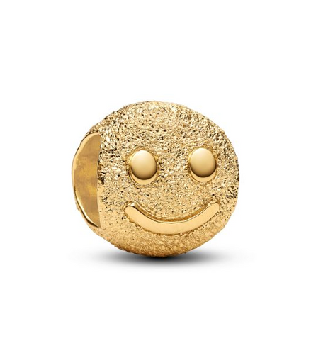 Pandora Moments 14K Gold-Plated Textured Happy Face Mini Charm