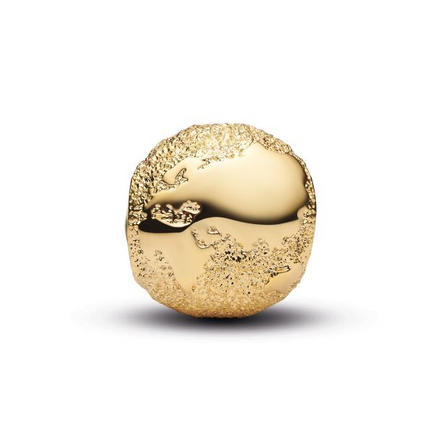 Pandora Moments 14K Gold-Plated Textured Globe Mini Charm