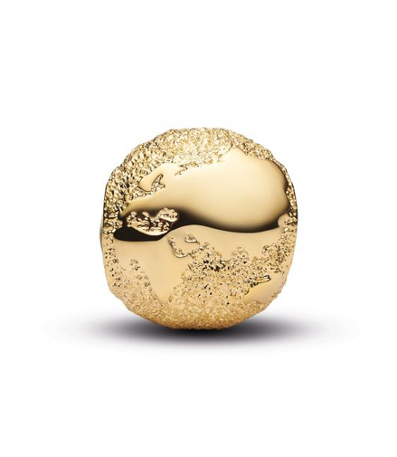 Pandora Moments 14K Gold-Plated Textured Globe Mini Charm