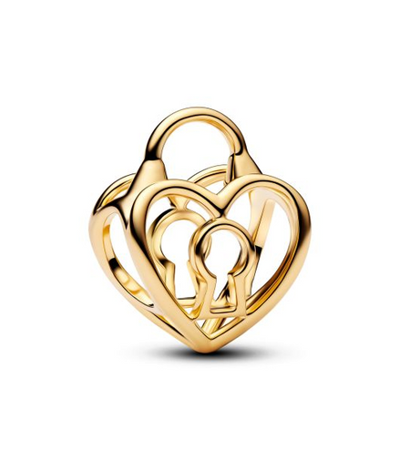 Pandora Moments 14K Gold-Plated Openwork Heart Padlock Charm
