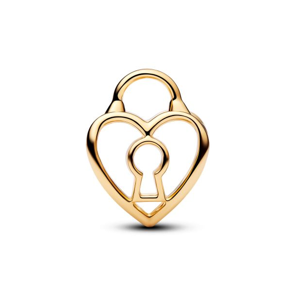Pandora Moments 14K Gold-Plated Openwork Heart Padlock Charm