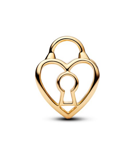 Pandora Moments 14K Gold-Plated Openwork Heart Padlock Charm