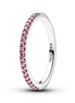 Pandora Timeless Silver Sparkling Pink Band Ring Size 7