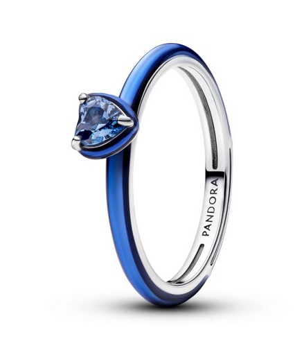 Pandora ME Blue Chakra Heart Ring Size 7