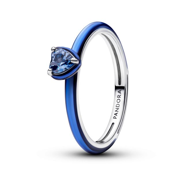 Pandora ME Blue Chakra Heart Ring Size 7
