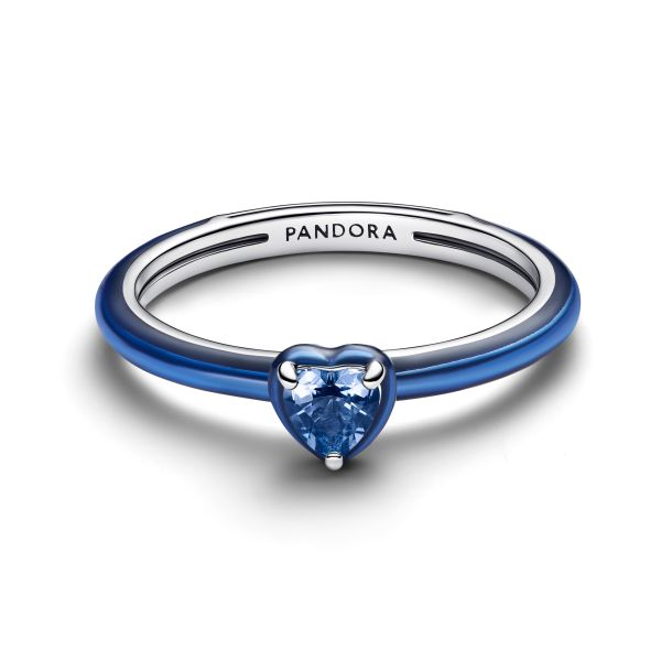 Pandora ME Blue Chakra Heart Ring Size 7