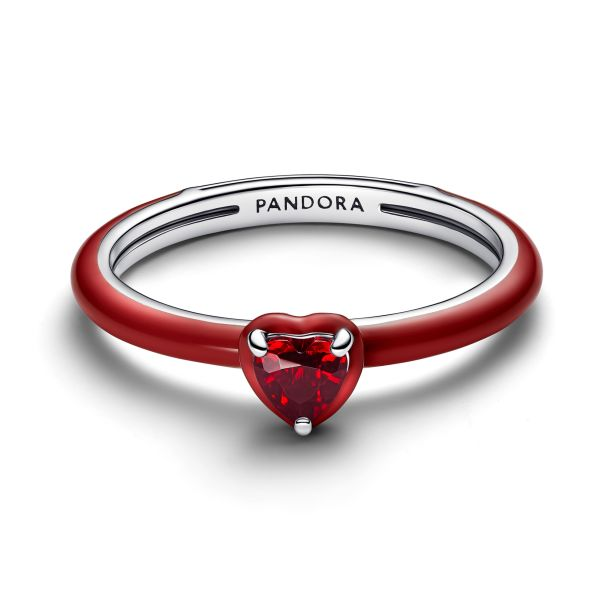 Pandora ME Red Chakra Heart Ring Size 7