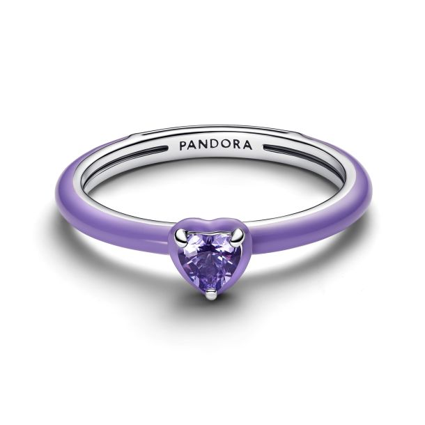 Pandora ME Purple Chakra Heart Ring Size 7