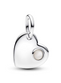 Pandora Moments Silver June Engravable Heart White Stone Dangle Charm