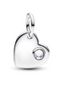 Pandora Moments April Engravable Heart Clear Stone Dangle Charm