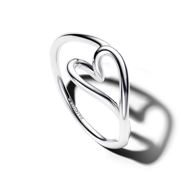 Pandora Essence Organically Shaped Heart Small Ring Size 7