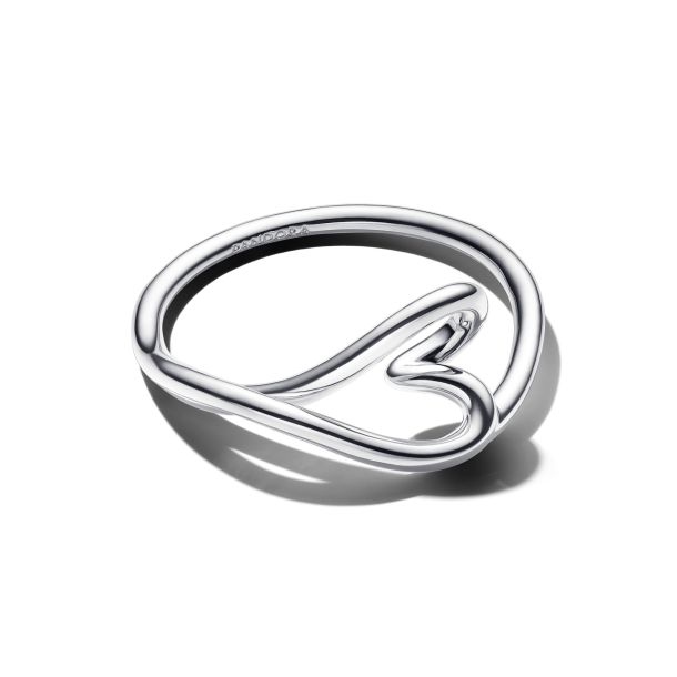 Pandora Essence Organically Shaped Heart Small Ring Size 7