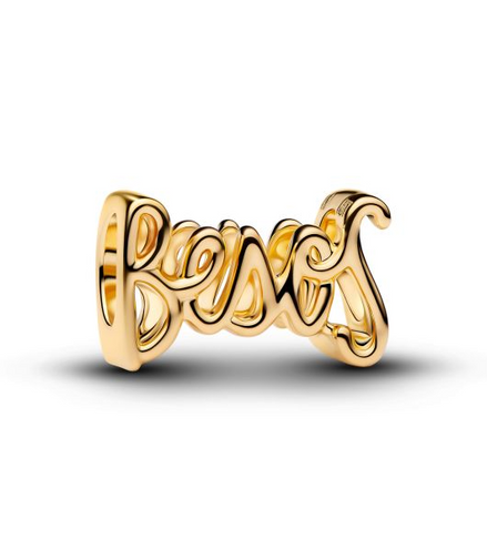 Pandora Moments Besos Script Gold-Plated Charm