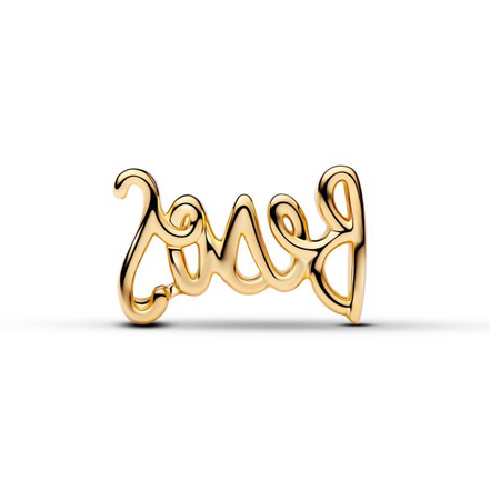 Pandora Moments Besos Script Gold-Plated Charm