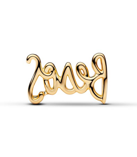 Pandora Moments Besos Script Gold-Plated Charm