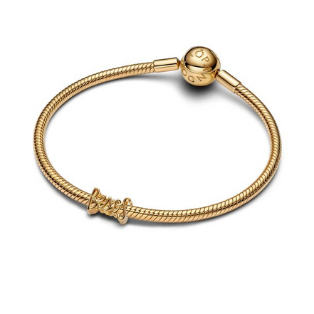 Pandora Moments Besos Script Gold-Plated Charm
