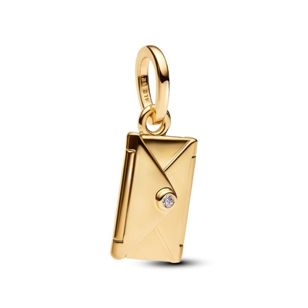 Pandora Moments 14K Gold-Plated Engravable And Openable Envelope Dangle Charm