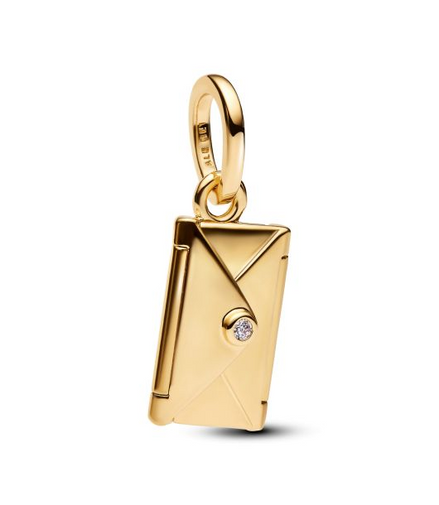 Pandora Moments 14K Gold-Plated Engravable And Openable Envelope Dangle Charm
