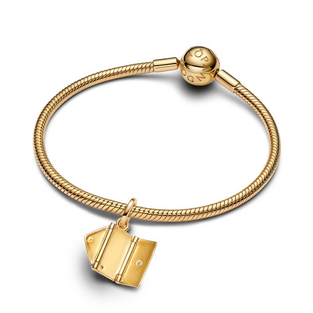 Pandora Moments 14K Gold-Plated Engravable And Openable Envelope Dangle Charm