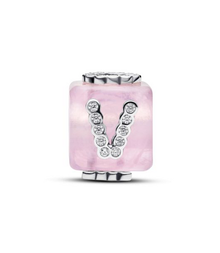 Pandora Moments Pink Murano Glass Love Cube Charm