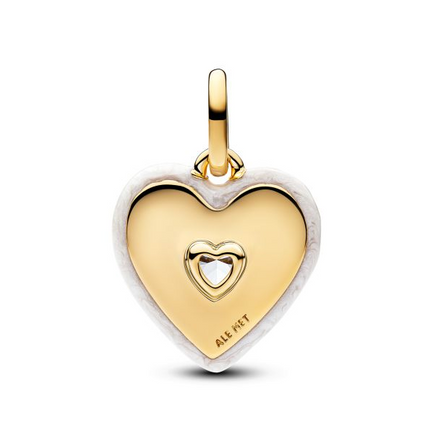 Pandora ME/Moments 14K Gold-Plated Radiating White Heart Medallion Charm
