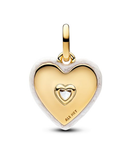 Pandora ME/Moments 14K Gold-Plated Radiating White Heart Medallion Charm