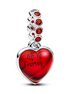 Pandora Moments "You Are My Soulmate" Red Murano Glass Heart Double Dangle Charm