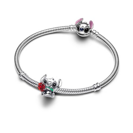 Pandora X Disney Stitch Rose Murano Glass Charm