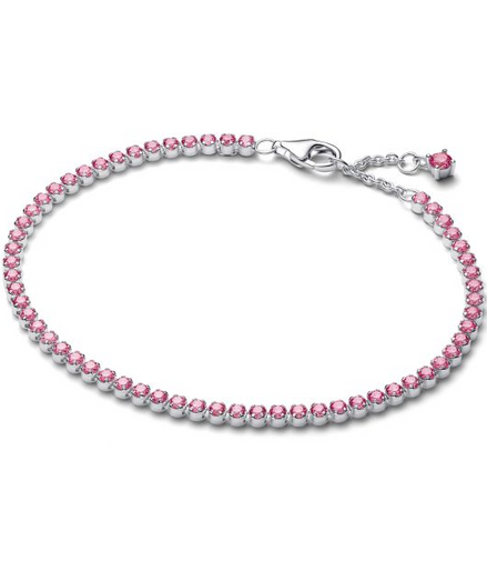 Pandora Timeless Pink Small Tennis Bracelet Size 18