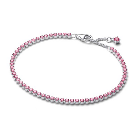 Pandora Timeless Pink Small Tennis Bracelet Size 18