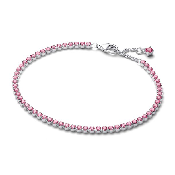 Pandora Timeless Pink Small Tennis Bracelet Size 18
