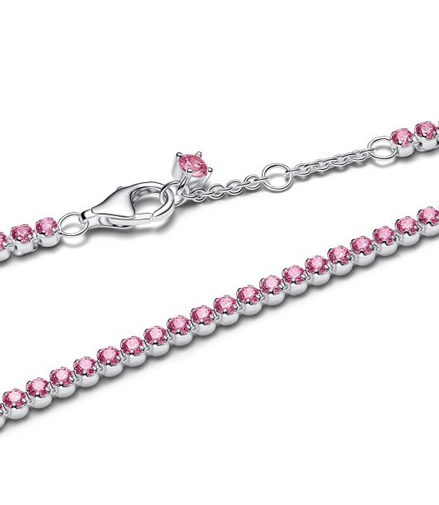 Pandora Timeless Pink Small Tennis Bracelet Size 18