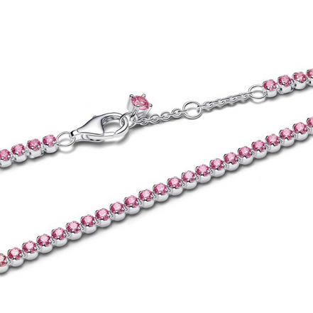 Pandora Timeless Pink Small Tennis Bracelet Size 18