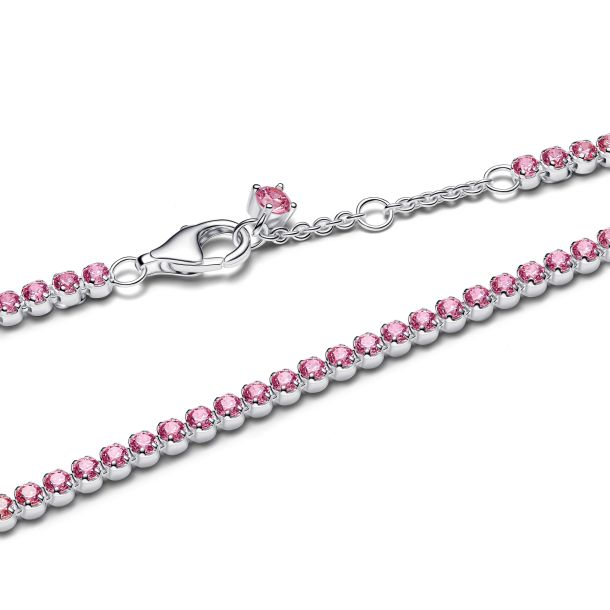 Pandora Timeless Pink Small Tennis Bracelet Size 18