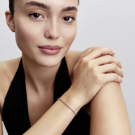 Pandora Timeless Pink Small Tennis Bracelet Size 18
