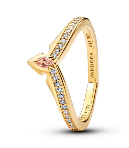 Pandora X Disney 14K Gold-Plated Princess Aurora Tiara Ring Size 7