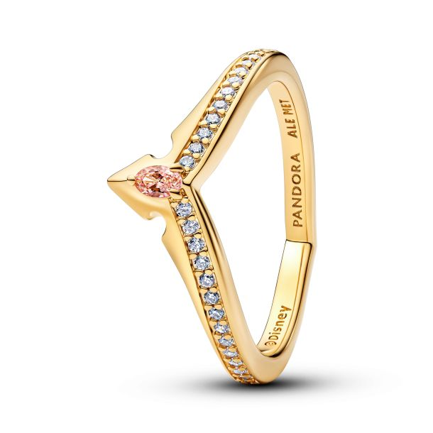 Pandora X Disney 14K Gold-Plated Princess Aurora Tiara Ring Size 7