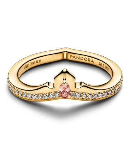 Pandora X Disney 14K Gold-Plated Princess Aurora Tiara Ring Size 7