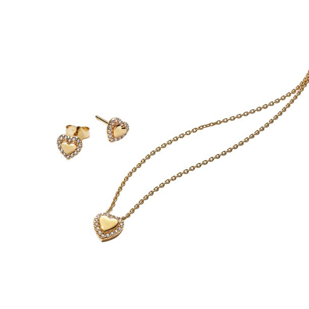 Pandora Moments 14K Gold-Plated Golden Heart Halo Jewelry Gift Set