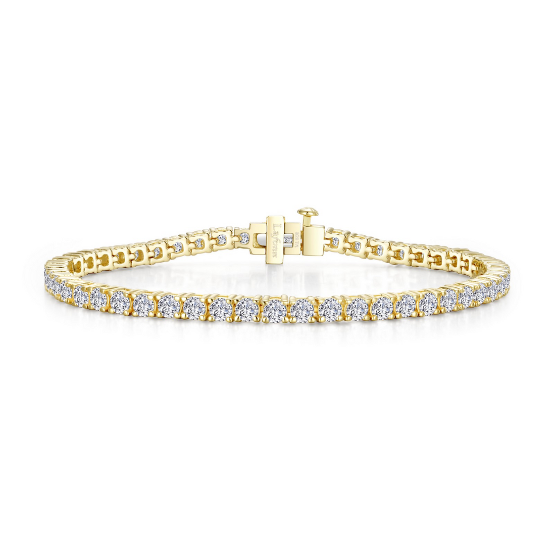 Lafonn Sterling Silver And Gold-Plated 5.50 Simulated Diamond Classic Tennis Bracelet 6.75"