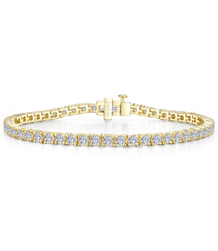 Lafonn Sterling Silver And Gold-Plated 5.50 Simulated Diamond Classic Tennis Bracelet 6.75"