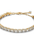 Pandora Timeless 14K Gold-Plated Triple Stone Heart Bracelet Size 18