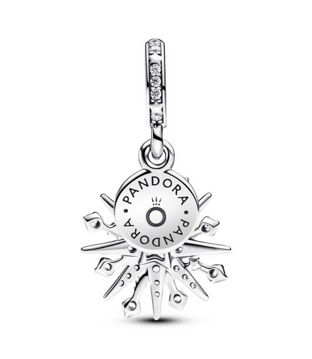 Pandora Moments Silver Sparkling Firework Double Dangle Charm