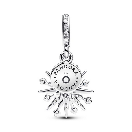 Pandora Moments Silver Sparkling Firework Double Dangle Charm