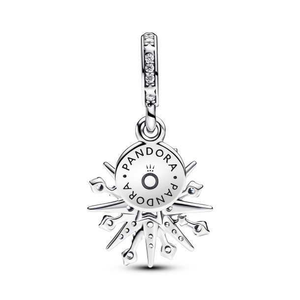 Pandora Moments Silver Sparkling Firework Double Dangle Charm