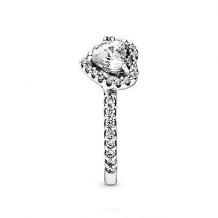 Pandora Timeless Elevated Clear Heart Ring Size 9